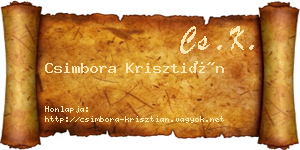 Csimbora Krisztián névjegykártya
